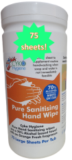 Alcohol wipes for hard surfaces