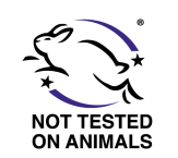 We never test our products on animals.