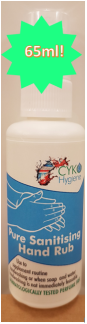 UK made hand sanitiser, 65ml volume.